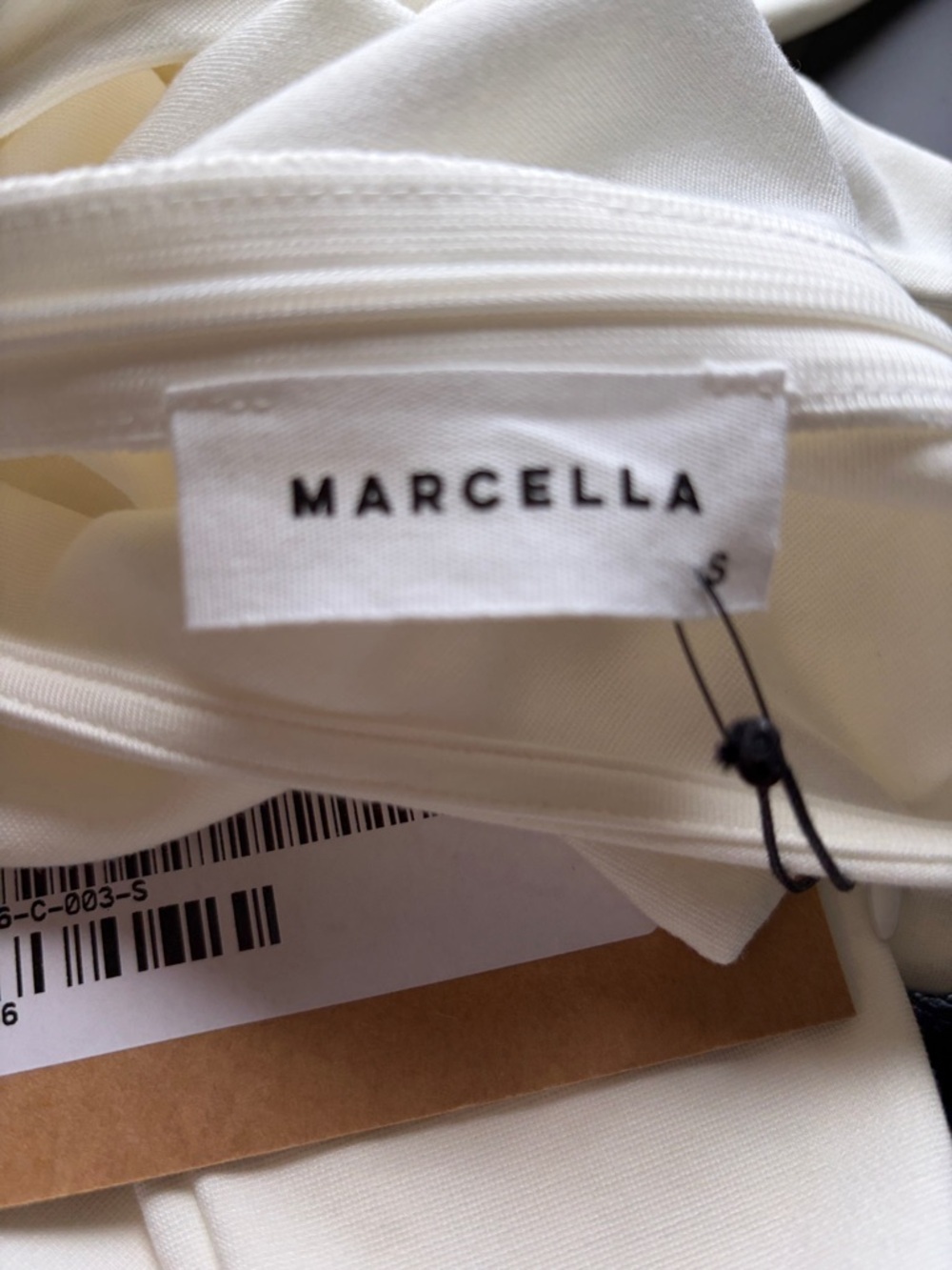 Marcella Kalene Dress Off White Long Sleeve Maxi Mock Neck Sz S NEW - Picture 8 of 12